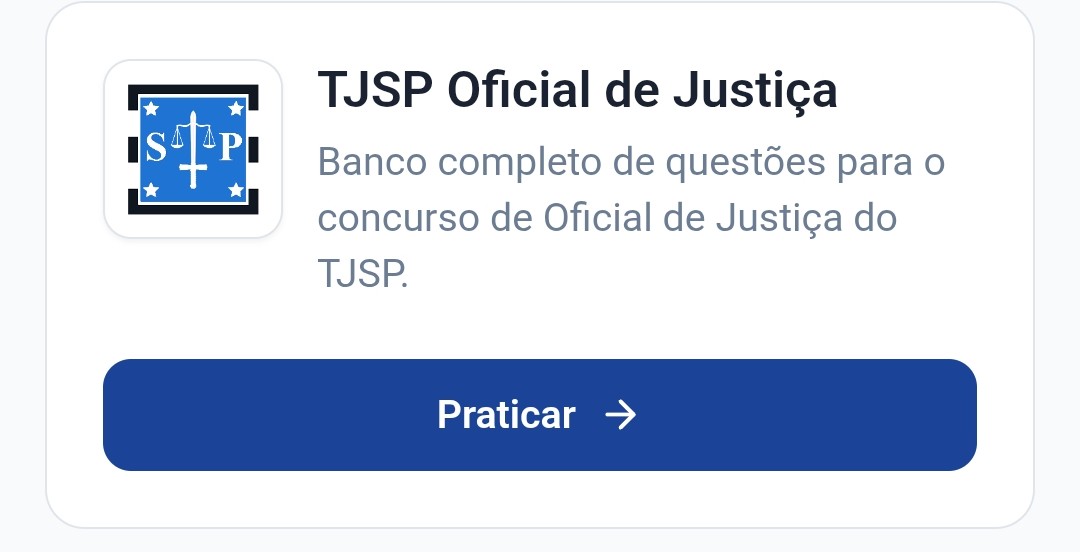Card real do banco de questões TJSP Oficial de Justiça